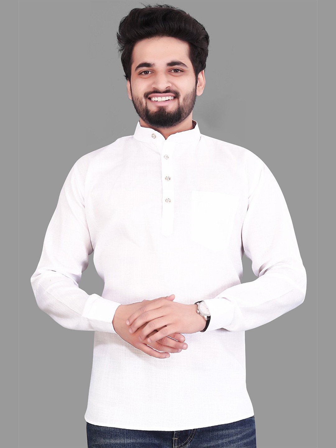 

Fashion FRICKS Men White Classic Casual Shirt