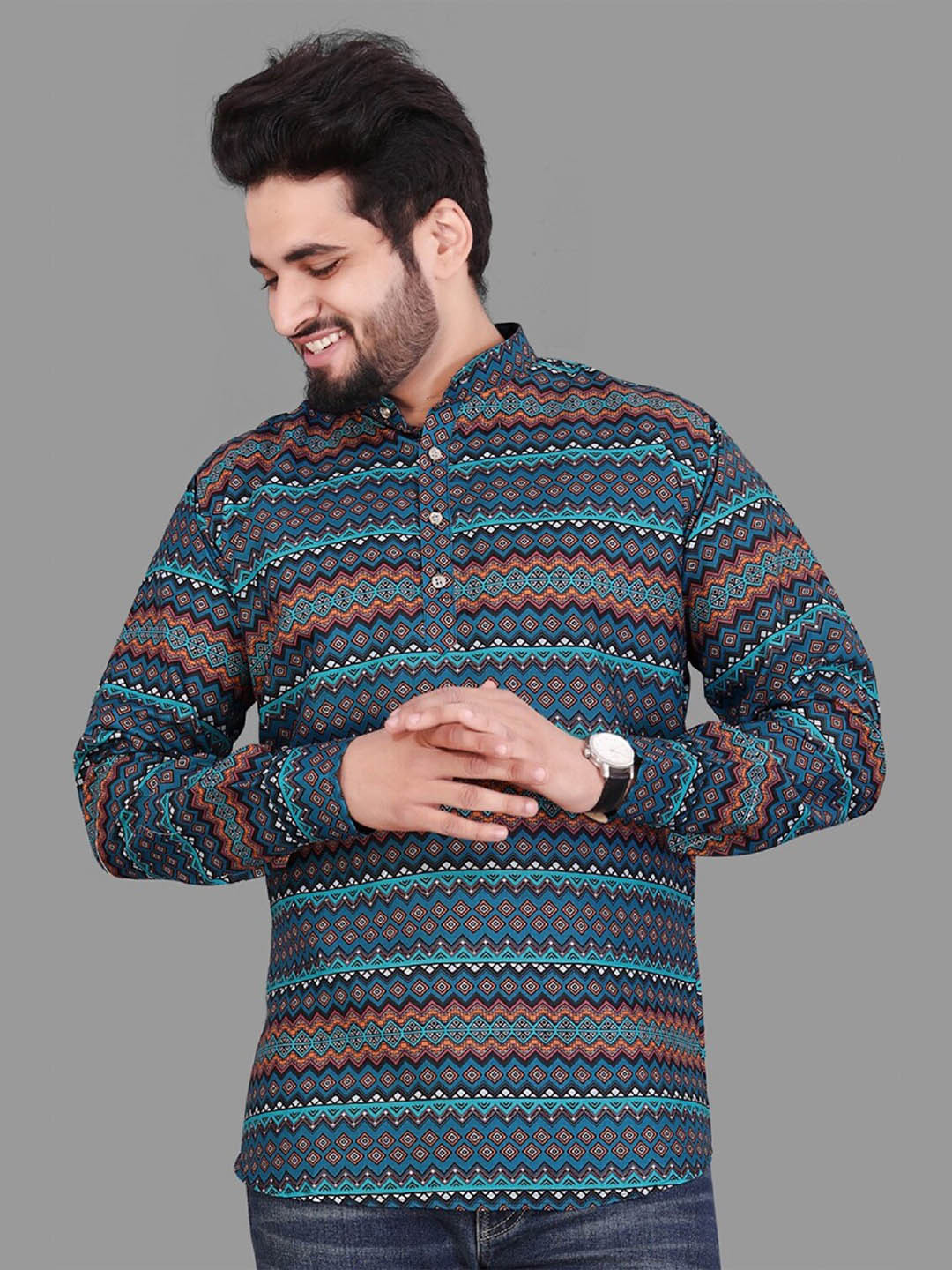 

Fashion FRICKS Men Multicoloured Classic Printed Casual Shirt, Multi