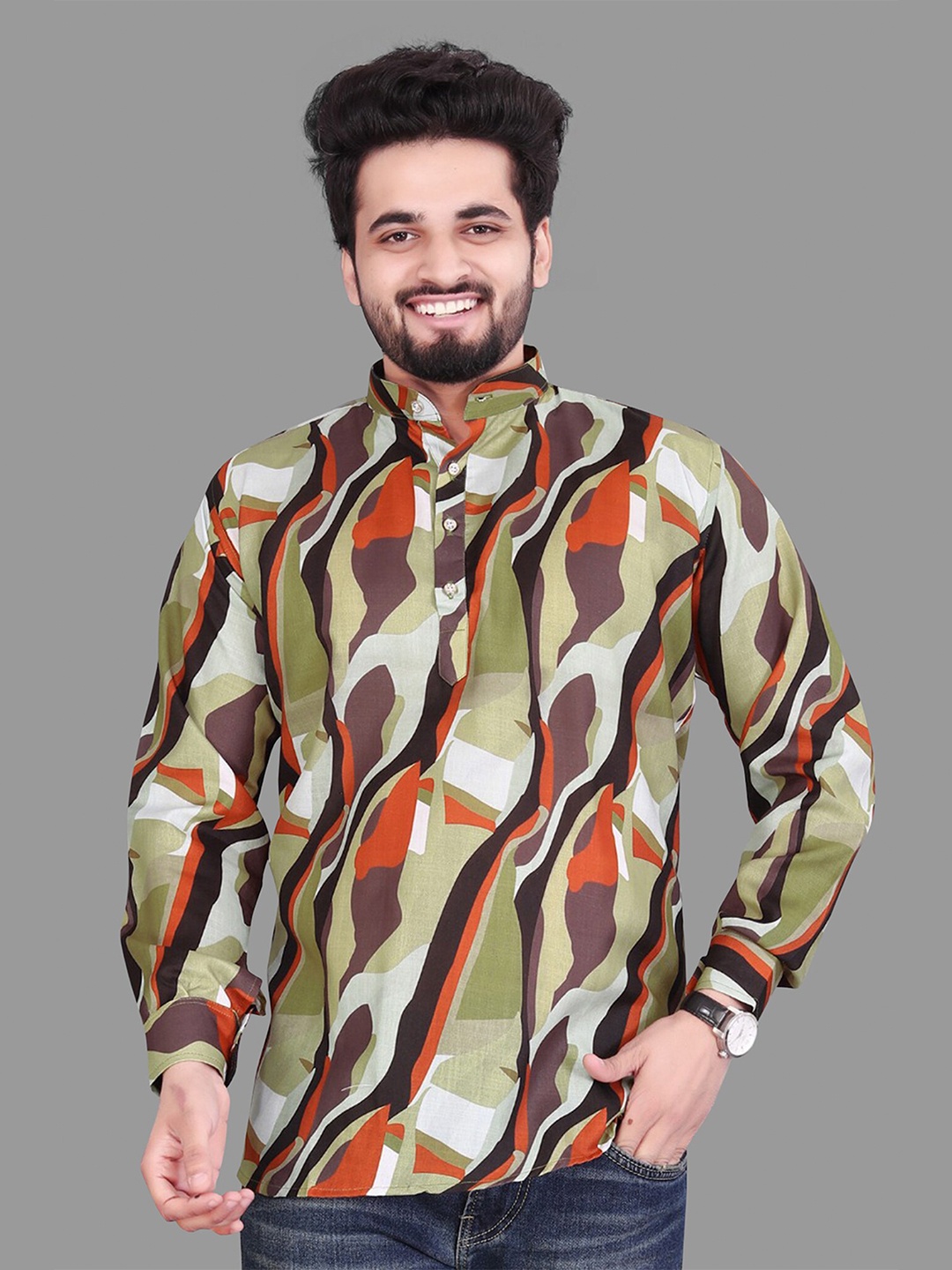 

Fashion FRICKS Men Multicoloured Classic Printed Casual Shirt, Multi