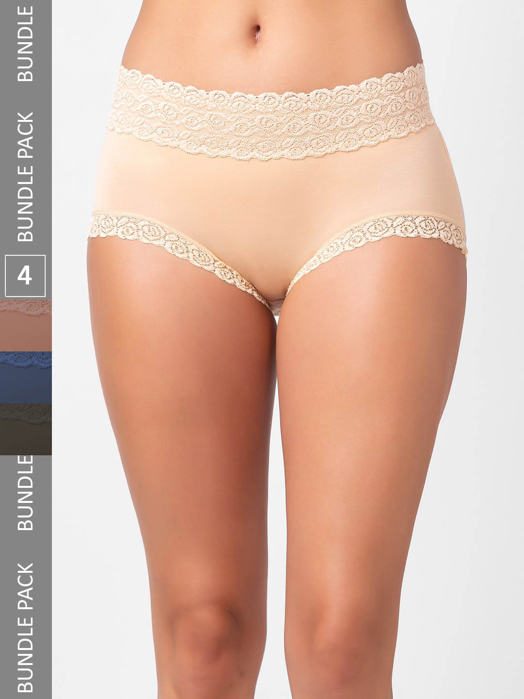 

FashionRack Women Pack Of 4 Assorted Cotton Hipster Briefs