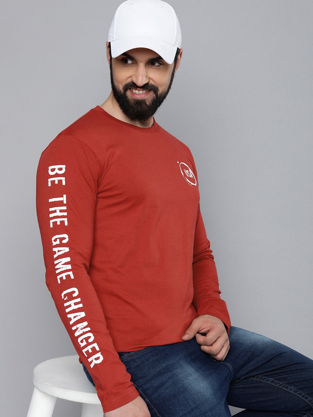 

HERE&NOW Round Neck Pure Cotton T-shirt, Red