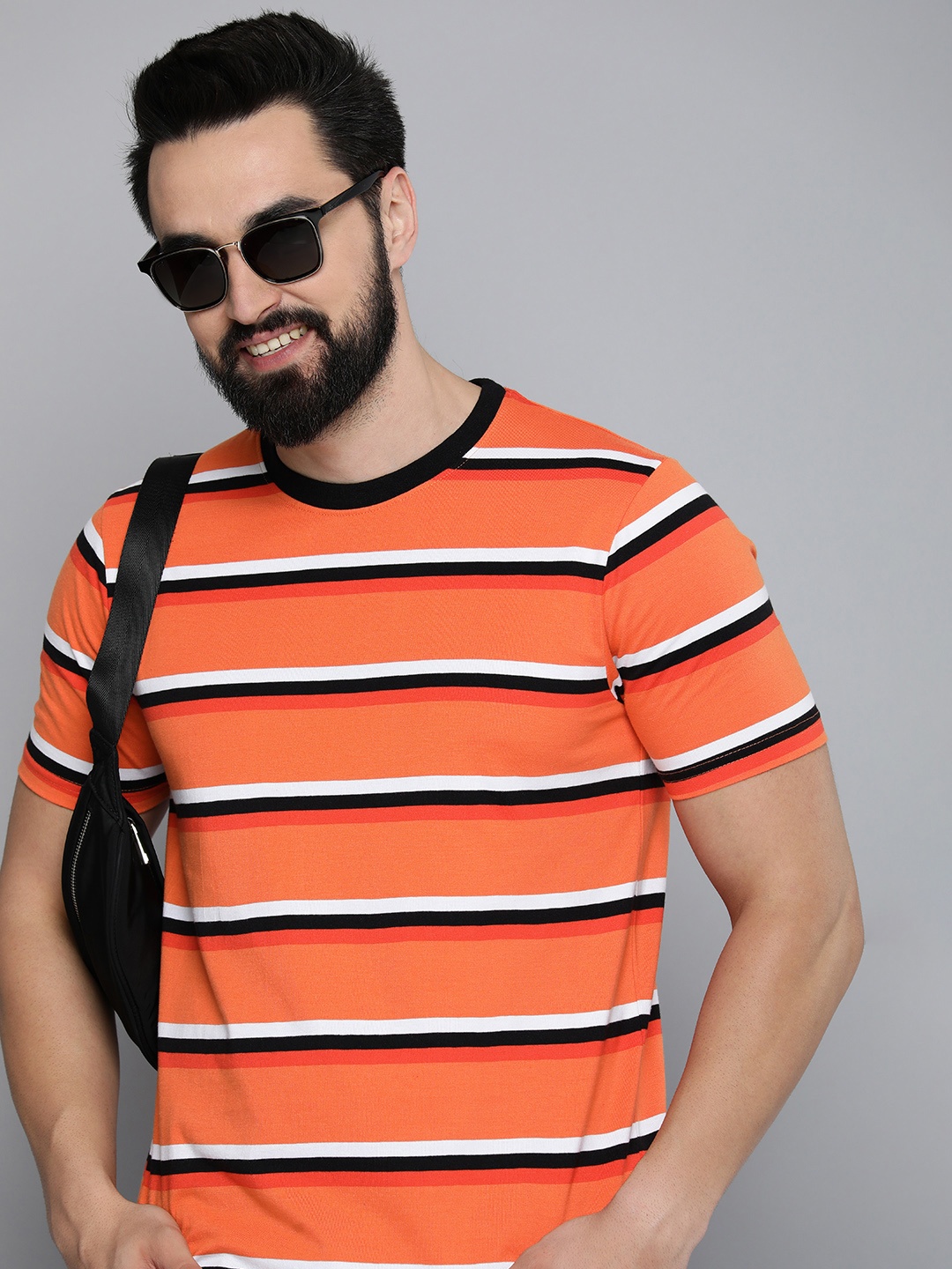 

HERE&NOW Striped T-shirt, Orange