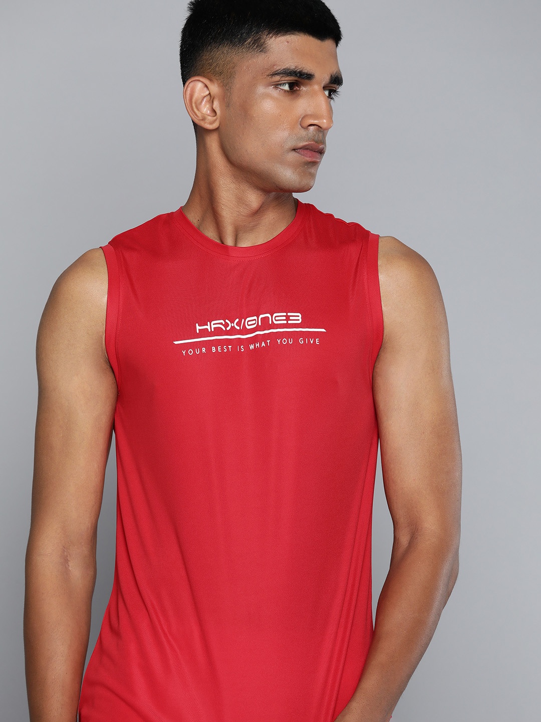 

HRX by Hrithik Roshan Training Sleeveless Rapid-Dry T-shirt, Red