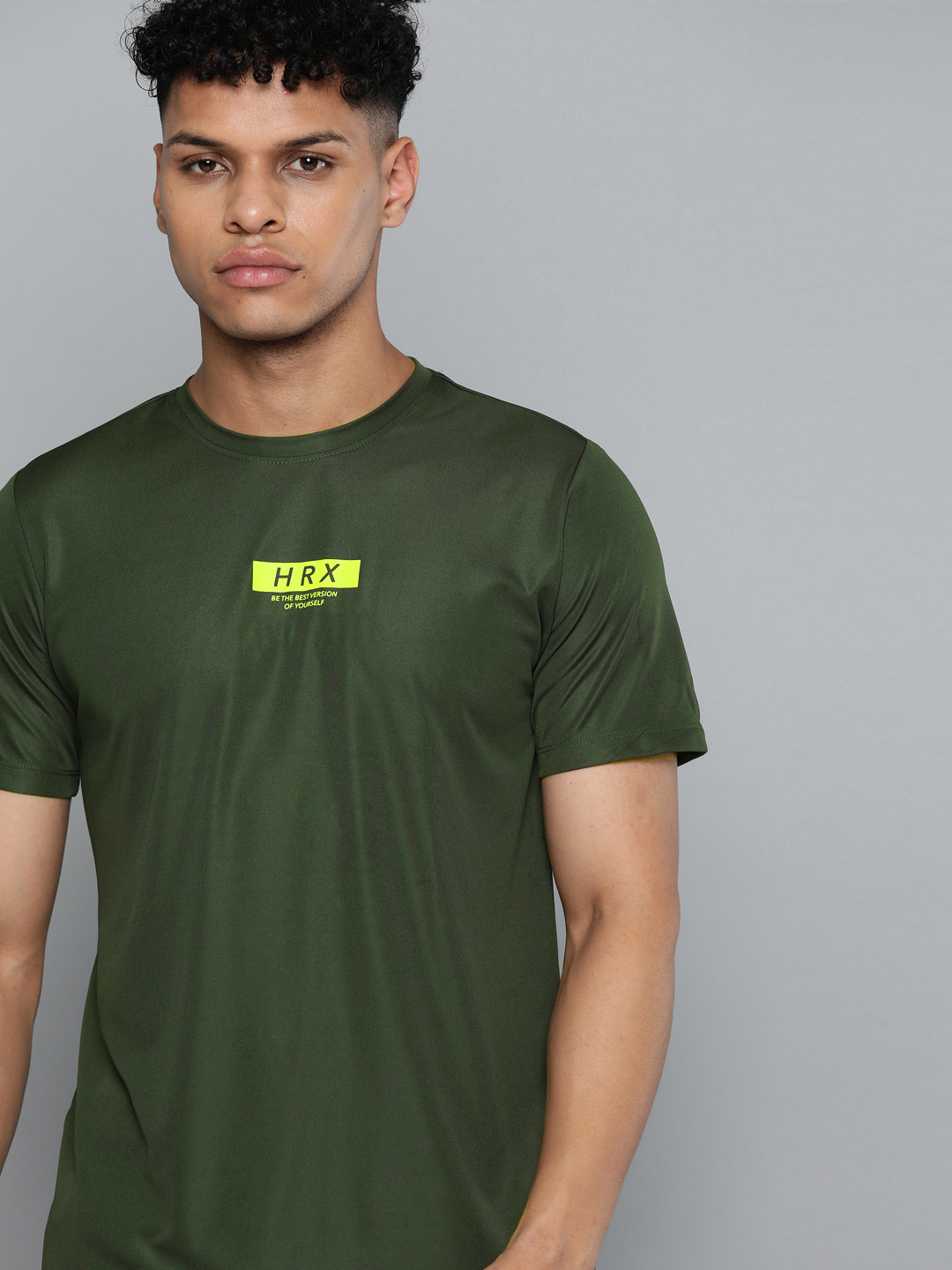 

HRX by Hrithik Roshan Men Rapid Dry Training T-shirt, Olive