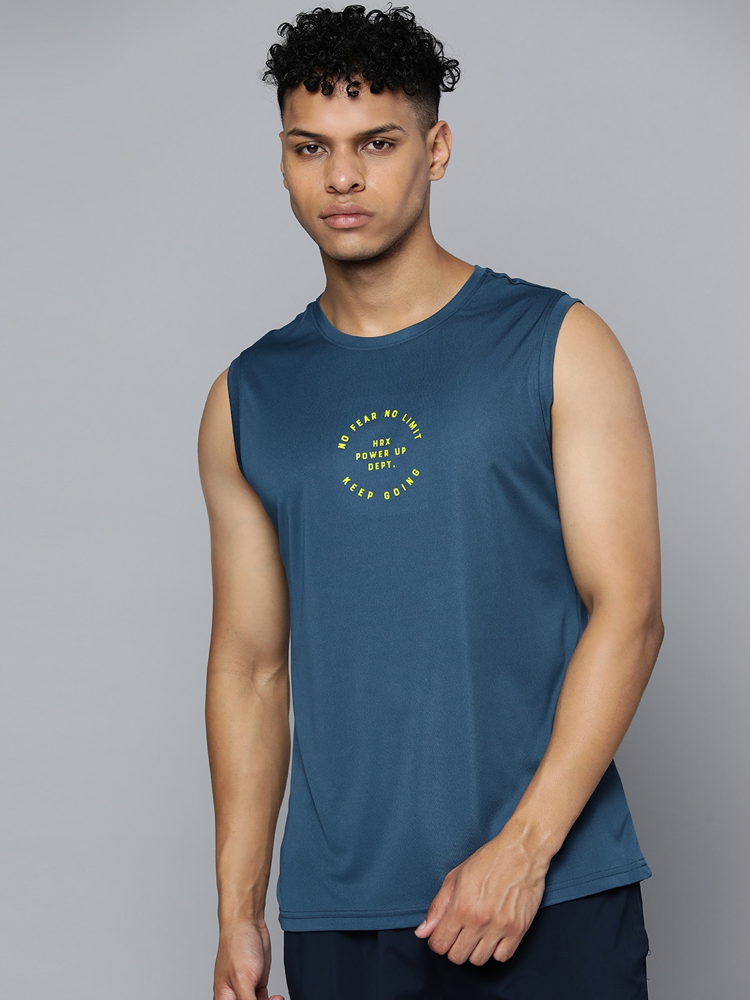 

HRX by Hrithik Roshan Rapid-Dry Anti-Microbial Training T-shirt, Teal