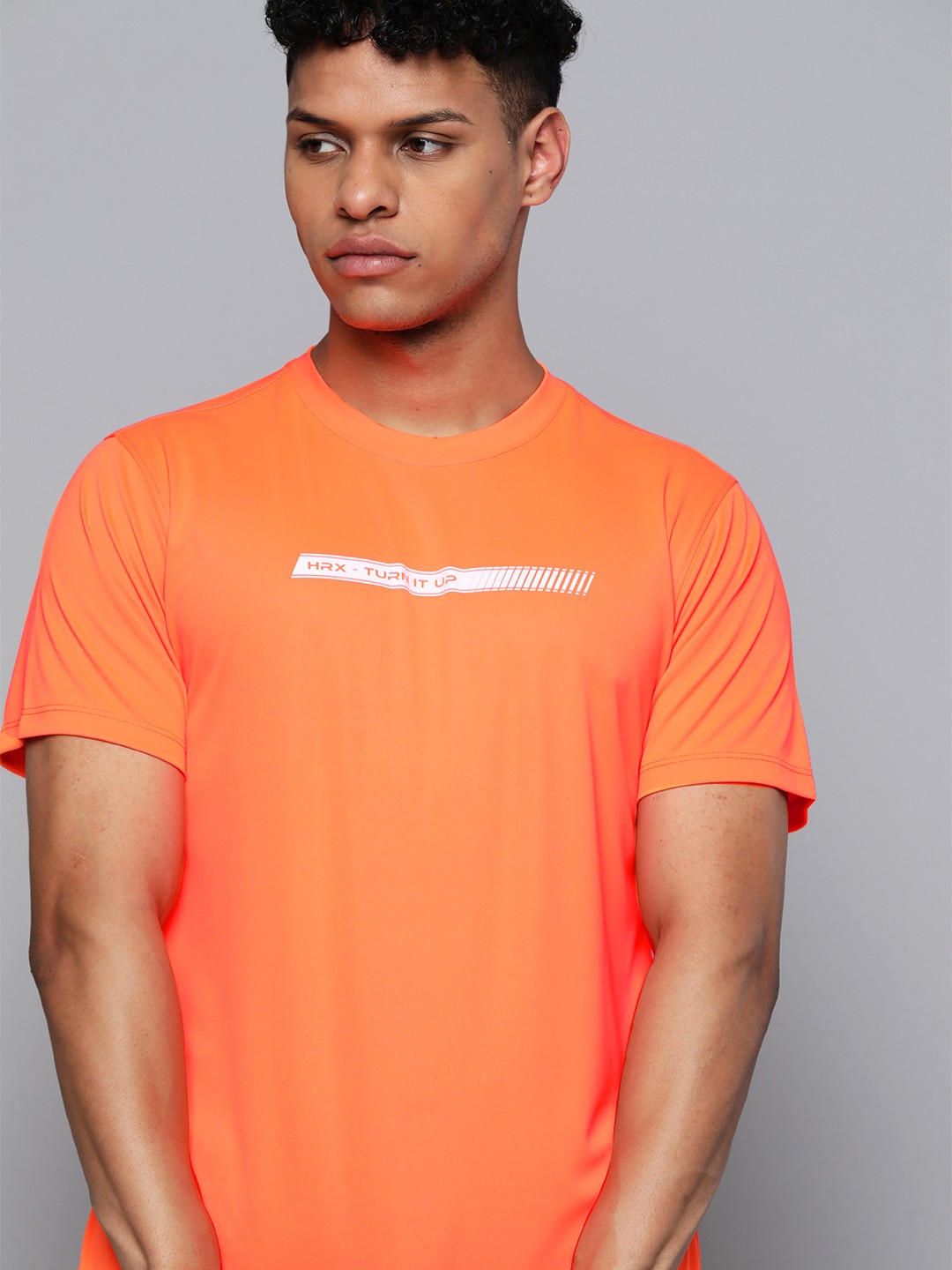 

HRX by Hrithik Roshan Rapid-Dry Training T-shirt, Orange