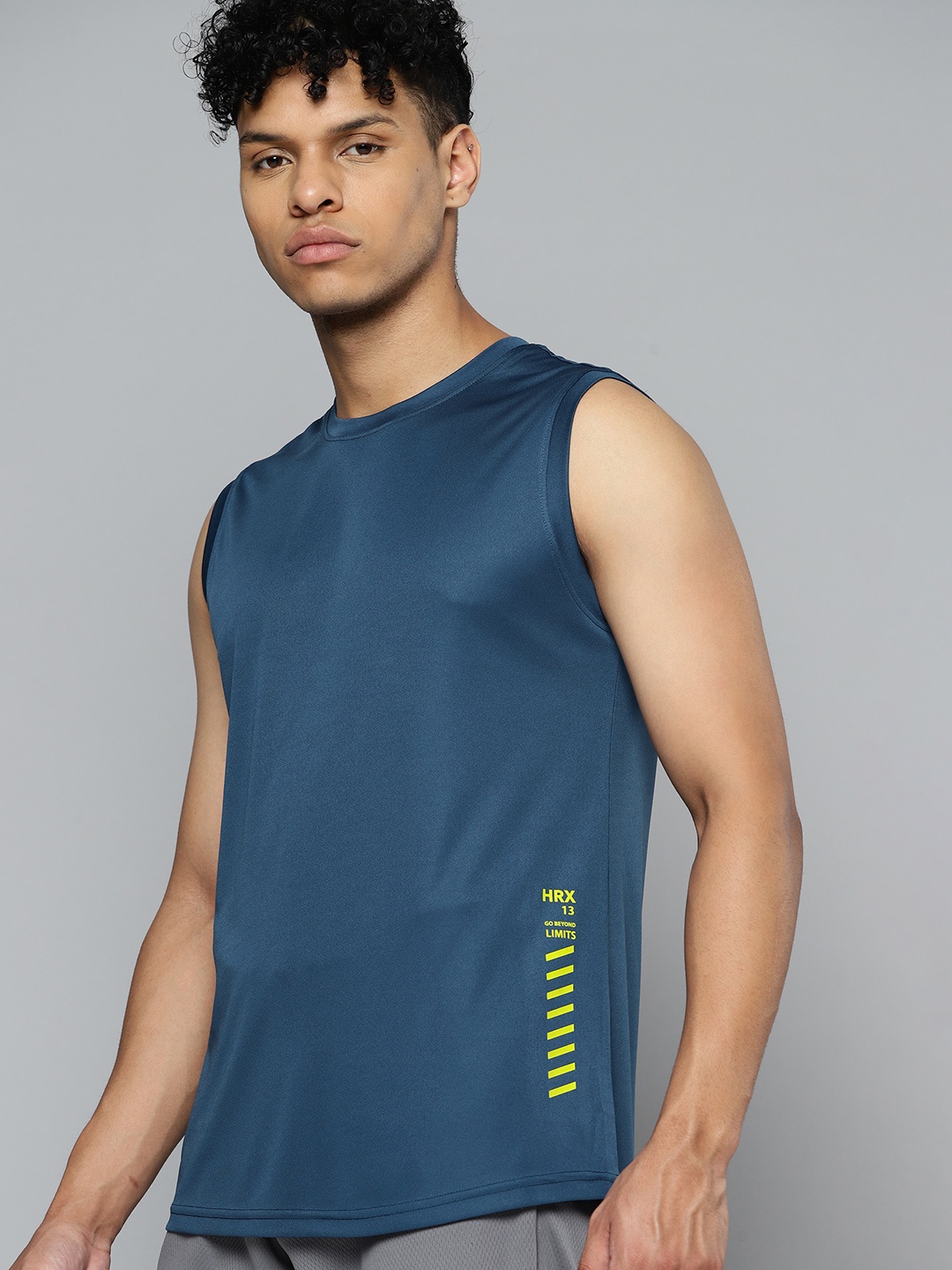 

HRX by Hrithik Roshan Printed Rapid-Dry Training or Gym T-shirt, Teal