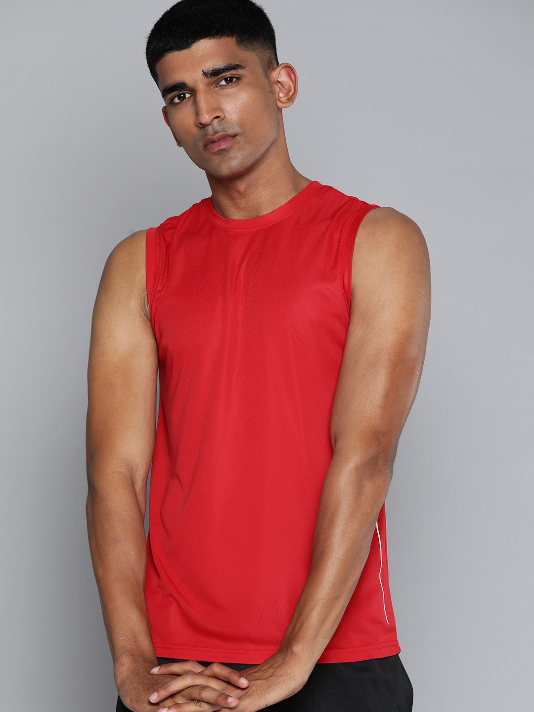 

HRX by Hrithik Roshan Rapid-Dry Sleeveless Training T-shirt, Red