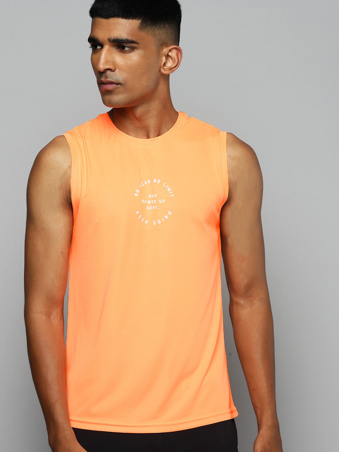 

HRX by Hrithik Roshan Men Typography Printed Training T-shirt, Orange