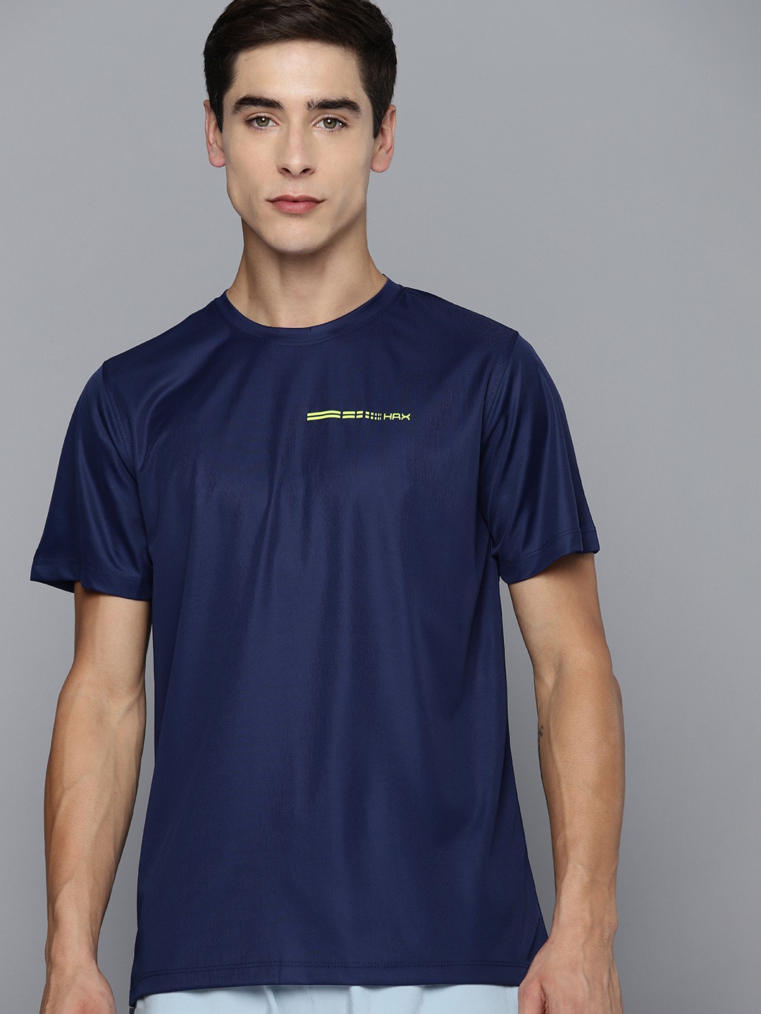 

HRX by Hrithik Roshan Brand Logo Training T-shirt, Navy blue