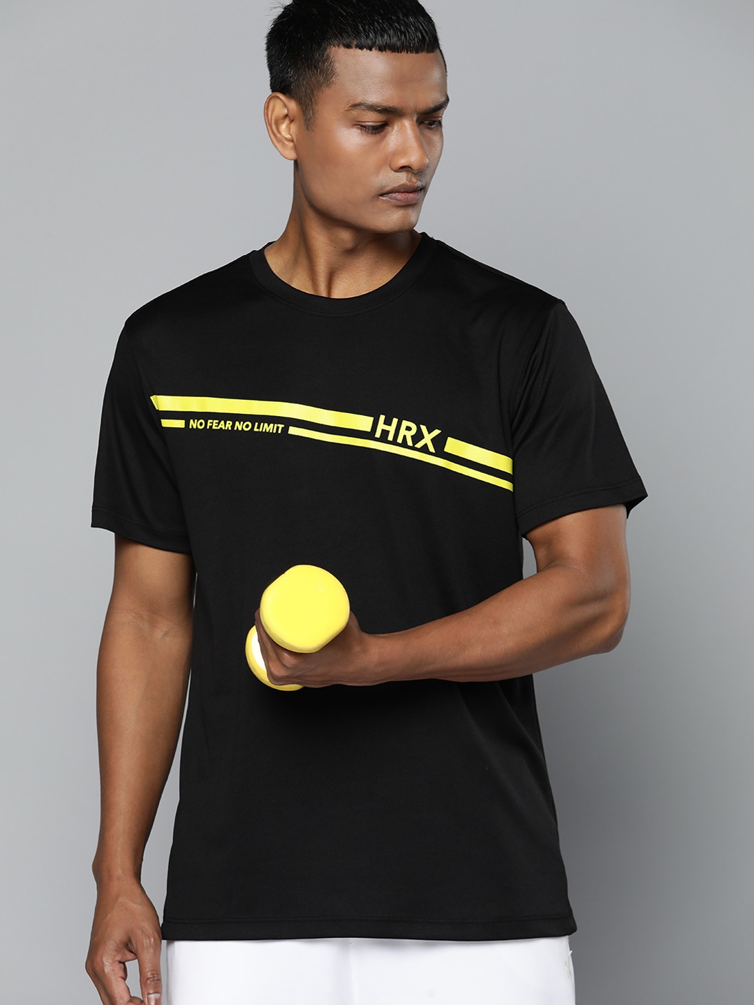 

HRX by Hrithik Roshan Antimicrobial Typography Printed Training T-shirt, Black