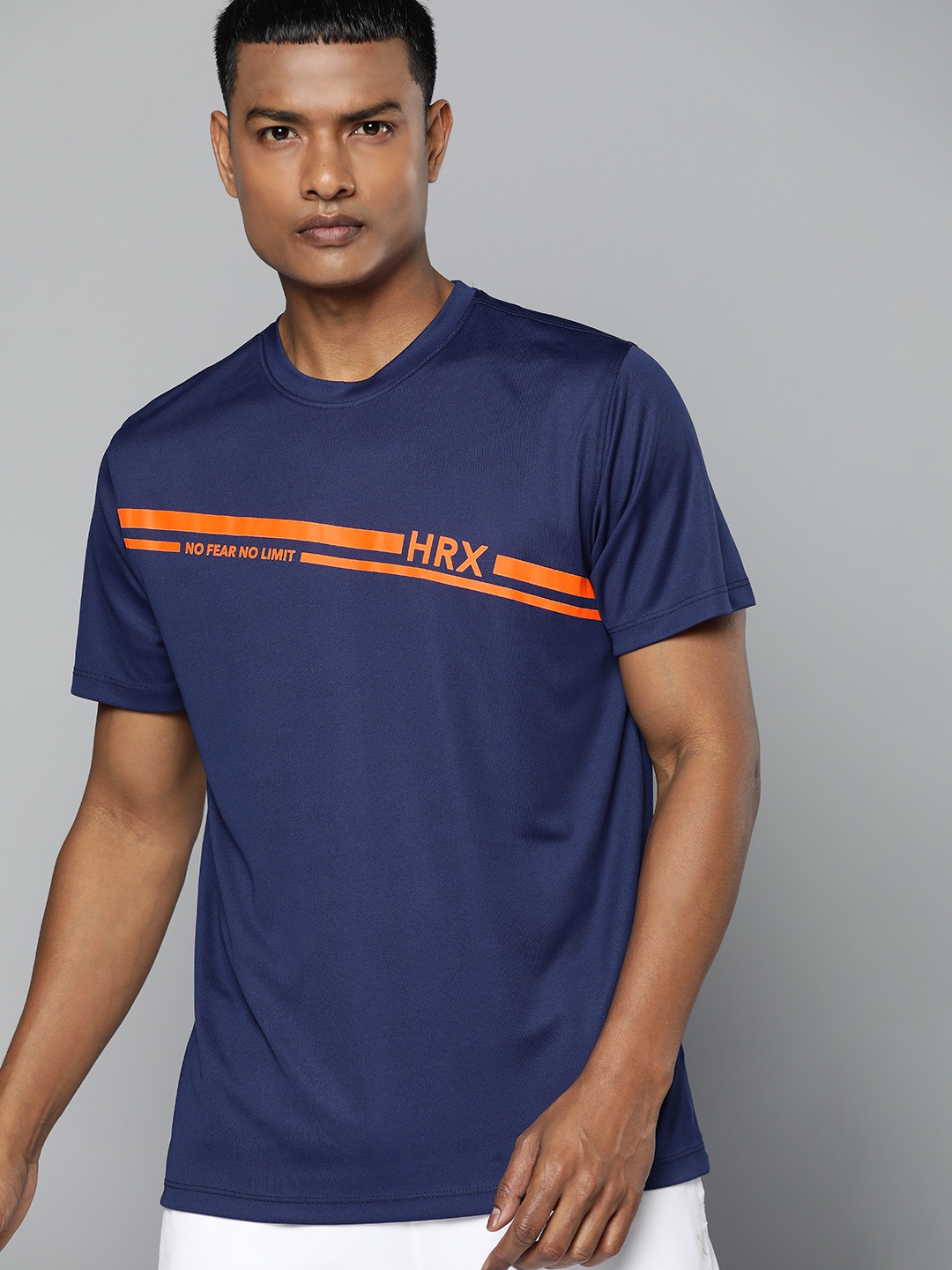

HRX by Hrithik Roshan Antimicrobial Typography Printed Training T-shirt, Blue