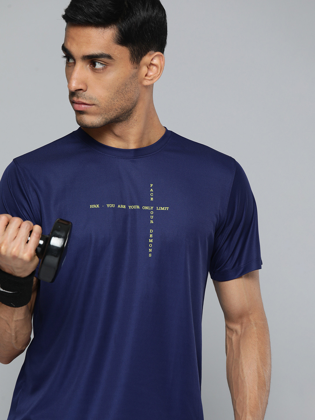 

HRX by Hrithik Roshan Printed Detail Training T-shirt, Navy blue