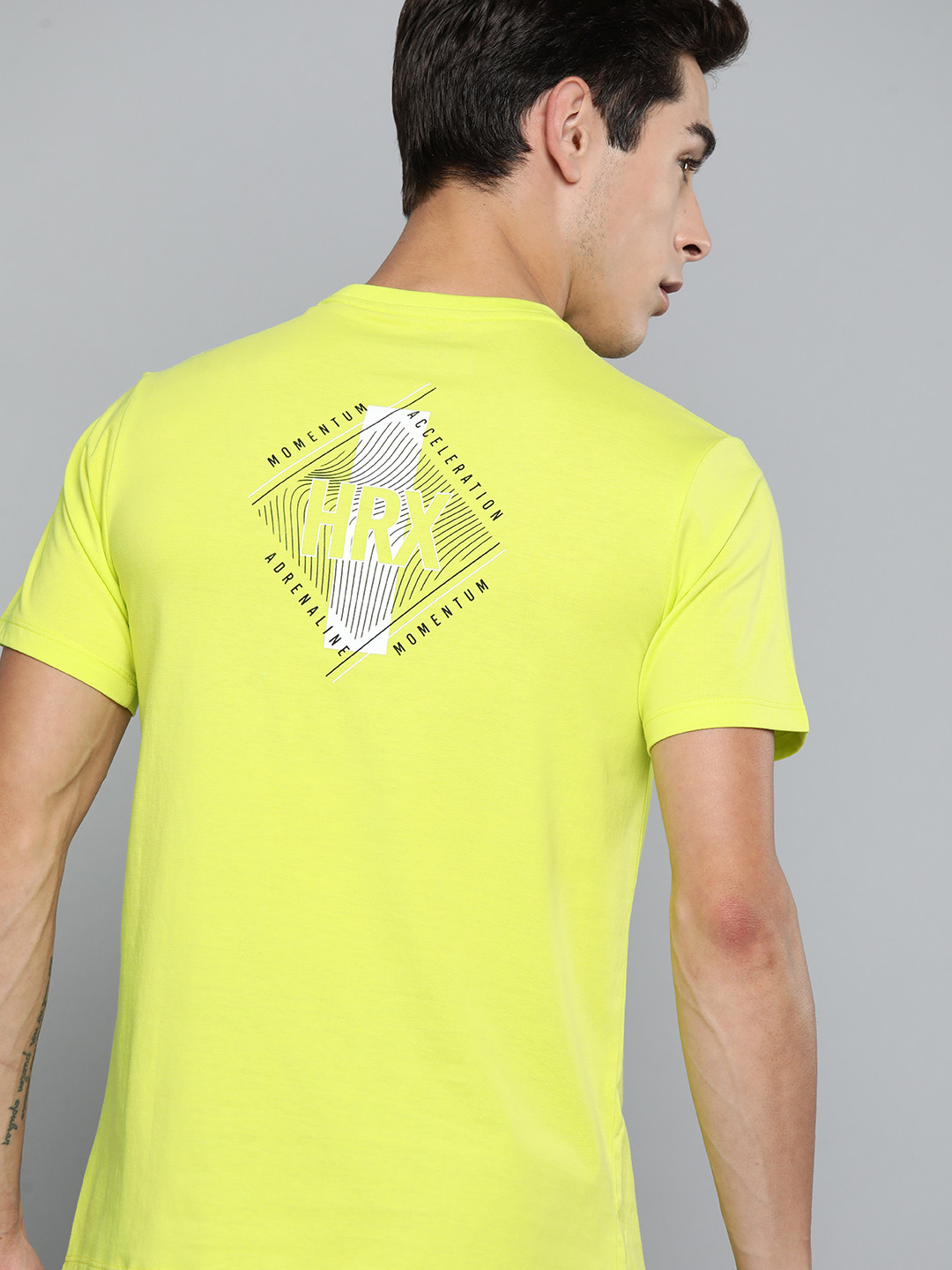 

HRX by Hrithik Roshan Brand Logo Print Lifestyle T-shirt, Fluorescent green
