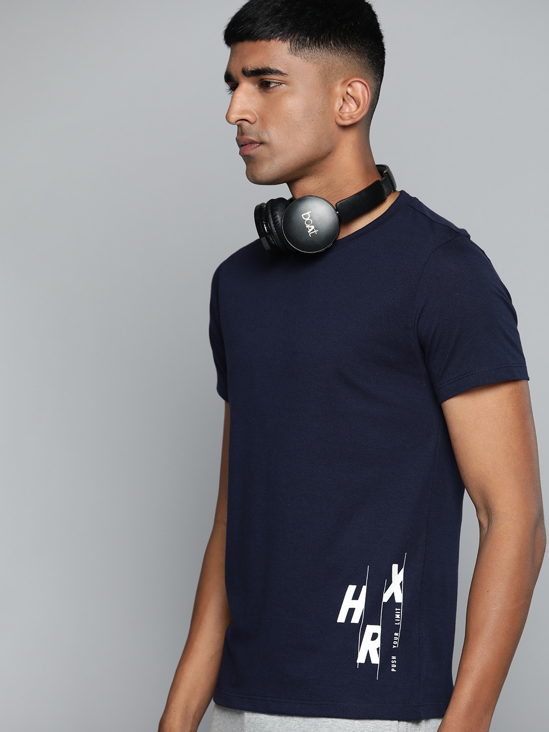 

HRX by Hrithik Roshan Men Solid T-shirt, Navy blue