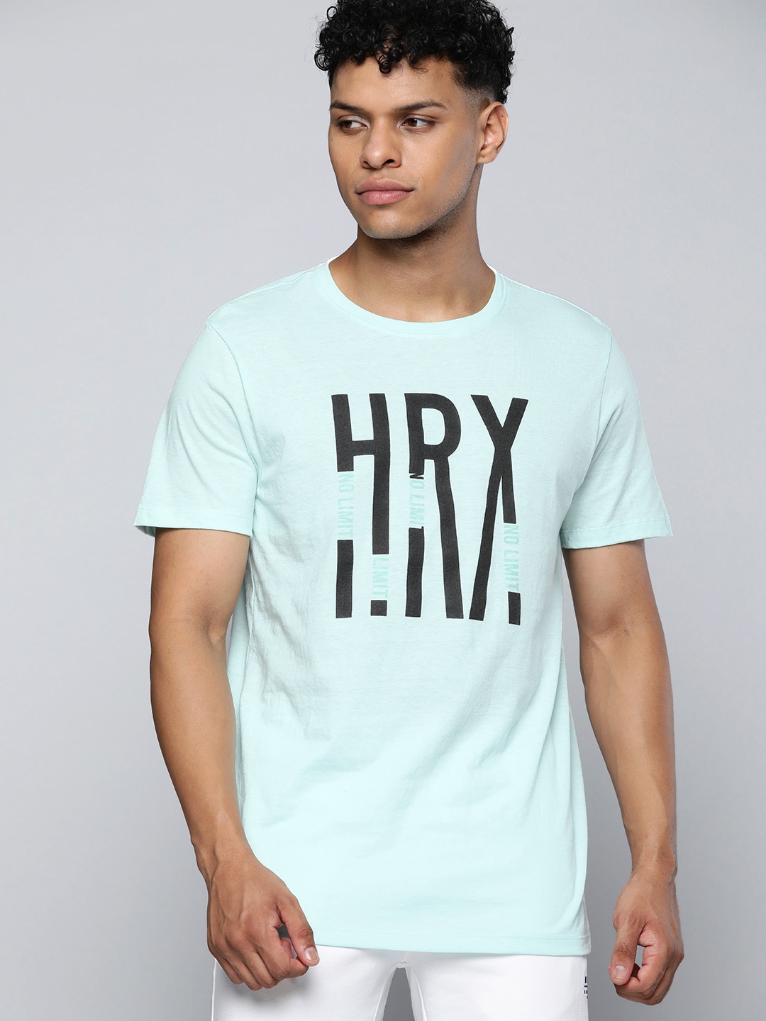 

HRX by Hrithik Roshan Brand Logo Printed T-shirt, Sea green