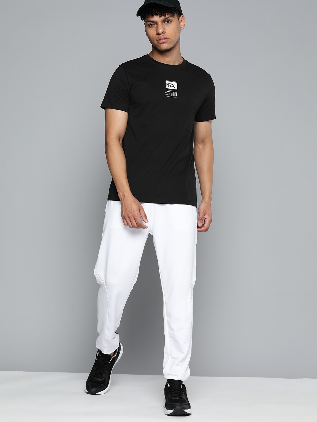 

HRX by Hrithik Roshan Brand Logo Printed T-shirt, Black