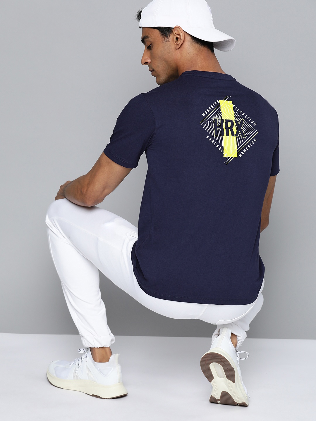 

HRX by Hrithik Roshan Brand Logo Printed T-shirt, Navy blue