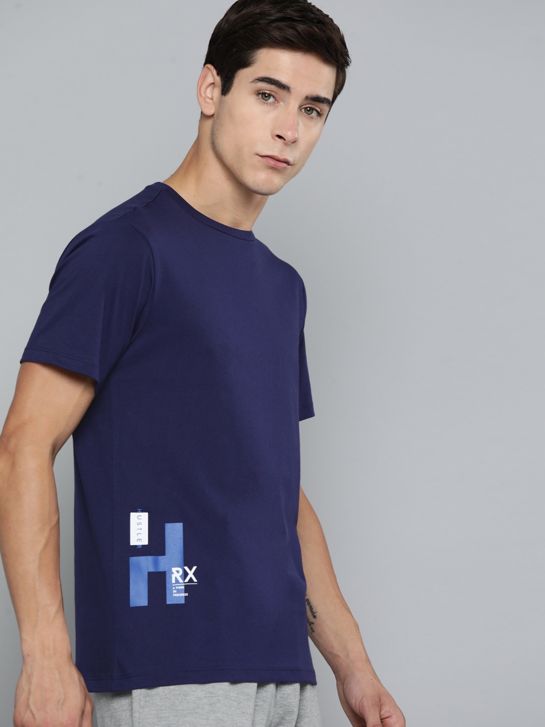 

HRX by Hrithik Roshan Printed Lifestyle T-shirt, Navy blue