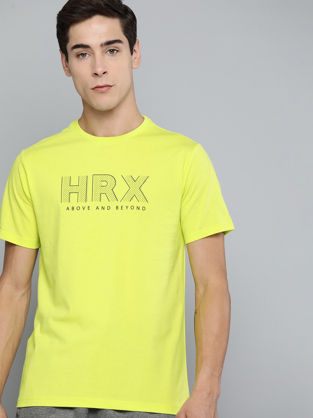 

HRX by Hrithik Roshan Brand Logo Print Lifestyle T-shirt, Fluorescent green