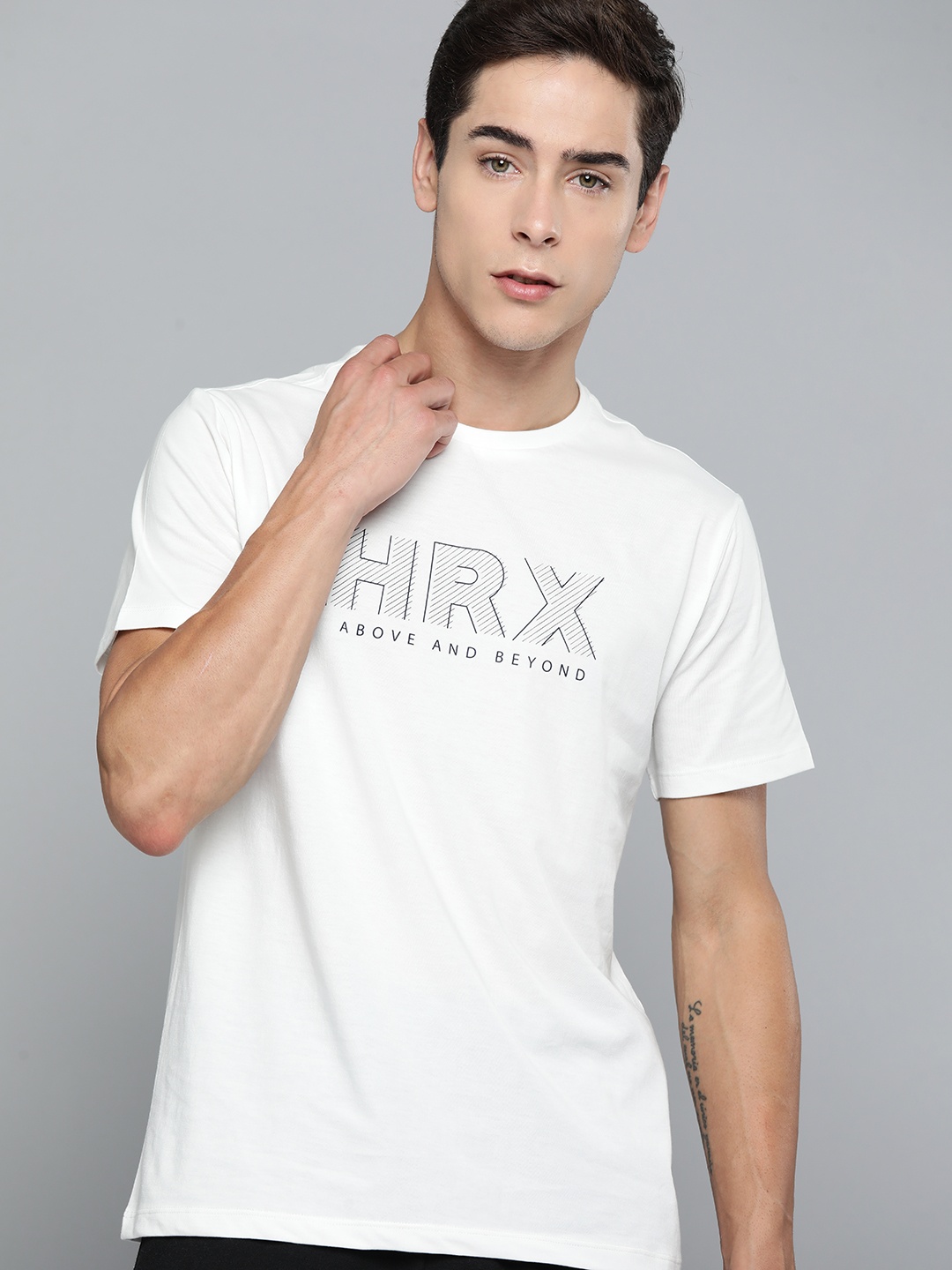 

HRX by Hrithik Roshan Brand Logo Print Lifestyle T-shirt, White