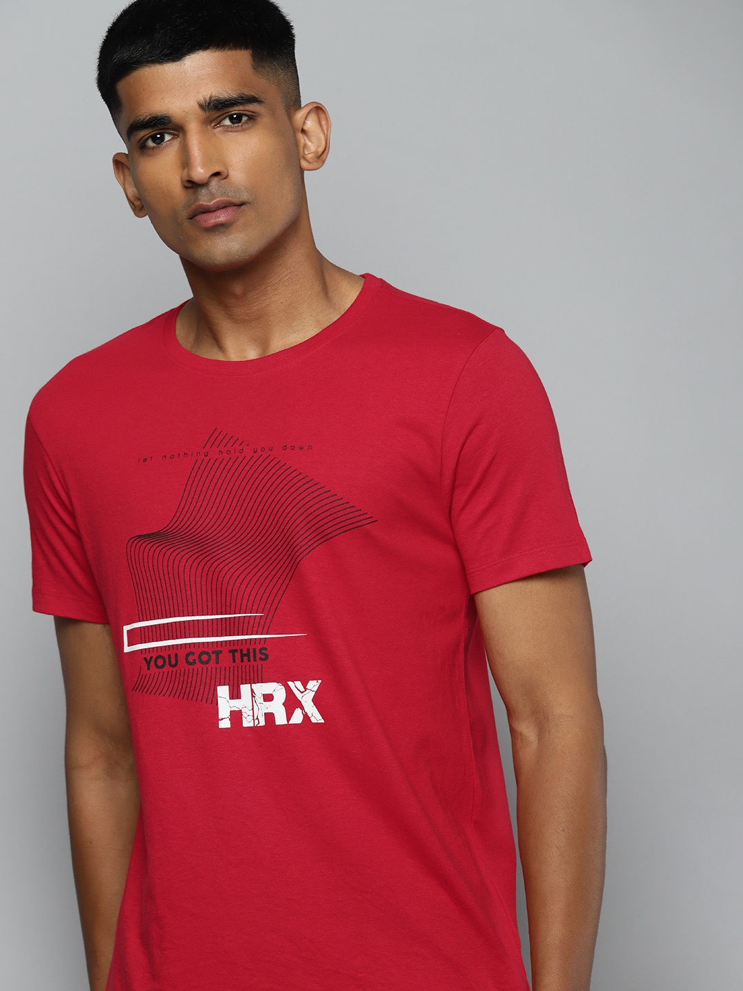 

HRX by Hrithik Roshan Men Brand Logo Printed T-shirt, Red