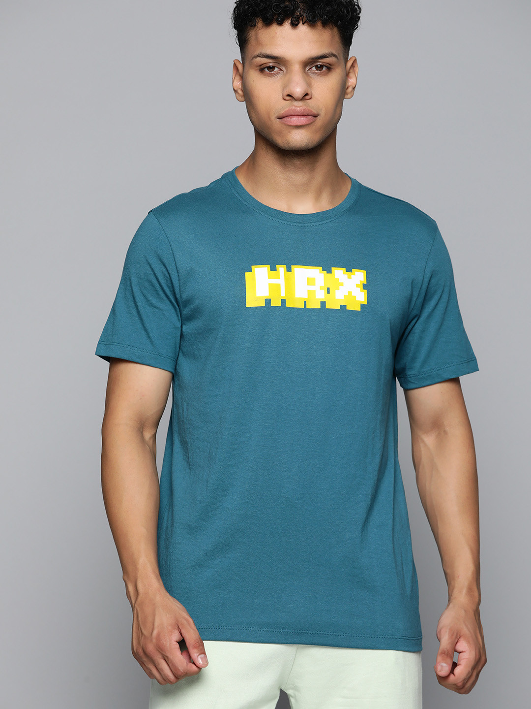 

HRX by Hrithik Roshan Men Brand Logo Printed T-shirt, Teal