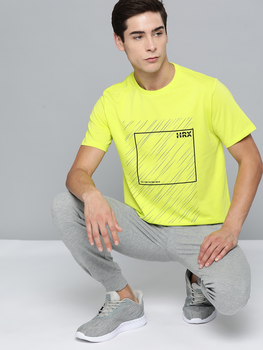

HRX by Hrithik Roshan Printed Lifestyle T-shirt, Fluorescent green