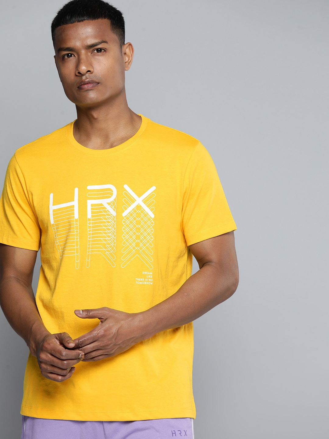 

HRX by Hrithik Roshan Regular Fit T-shirt, Mustard