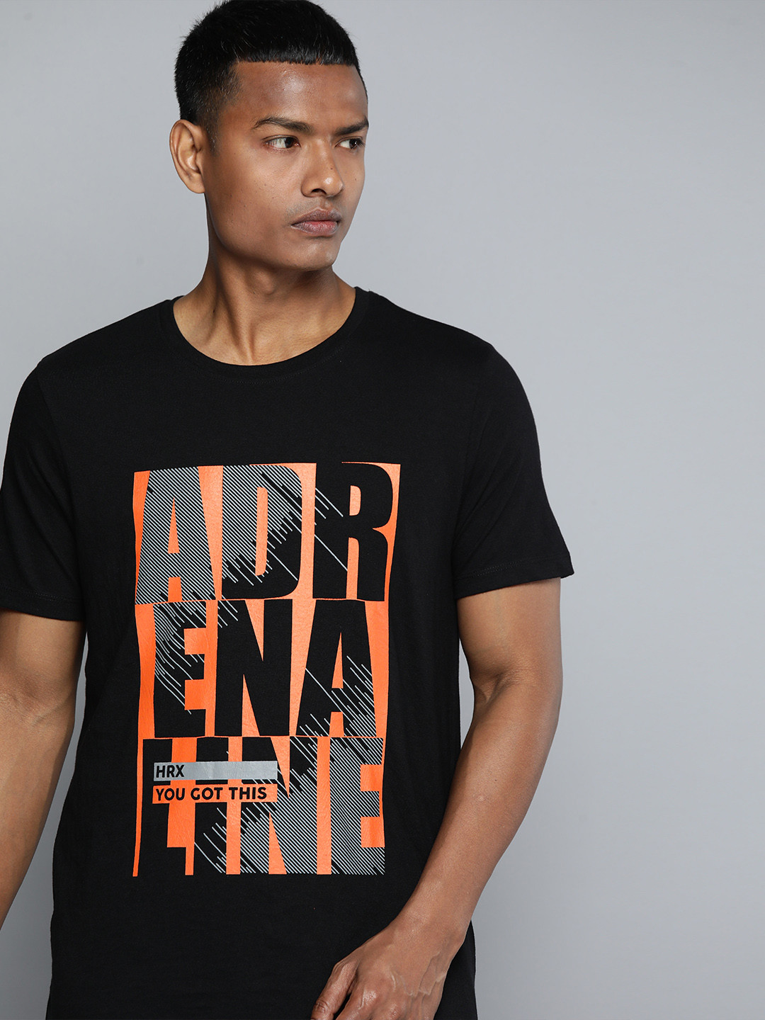 

HRX by Hrithik Roshan Typography Printed Regular Fit T-shirt, Black