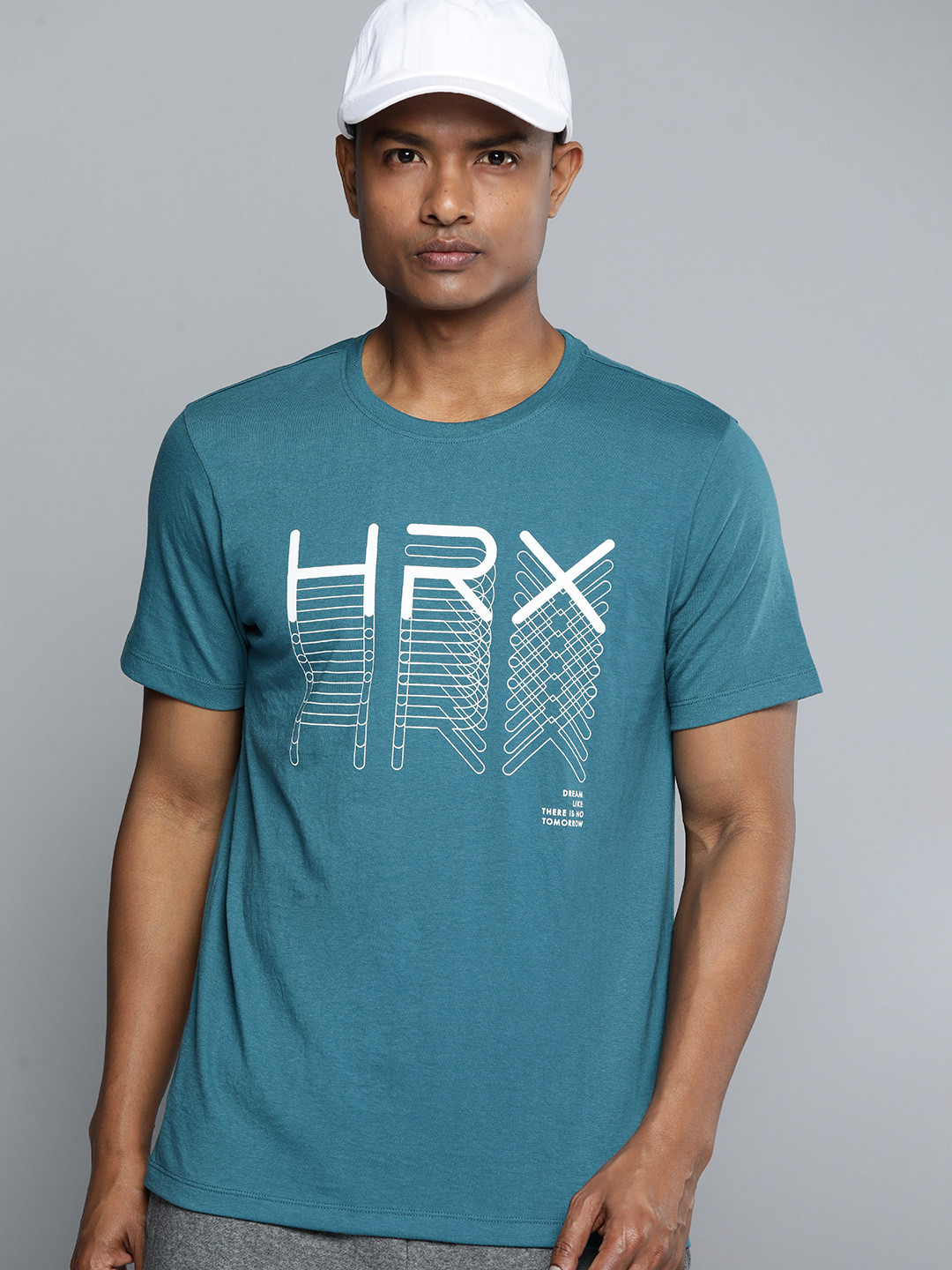 

HRX by Hrithik Roshan Brand Logo Printed Regular Fit T-shirt, Teal
