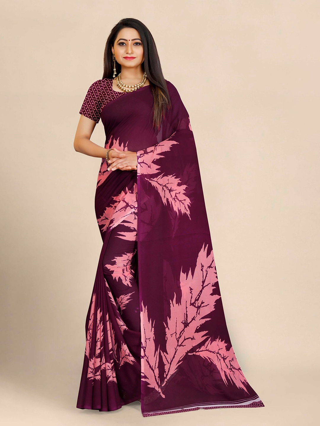 

MOKSHA DESIGNS Floral Saree, Purple