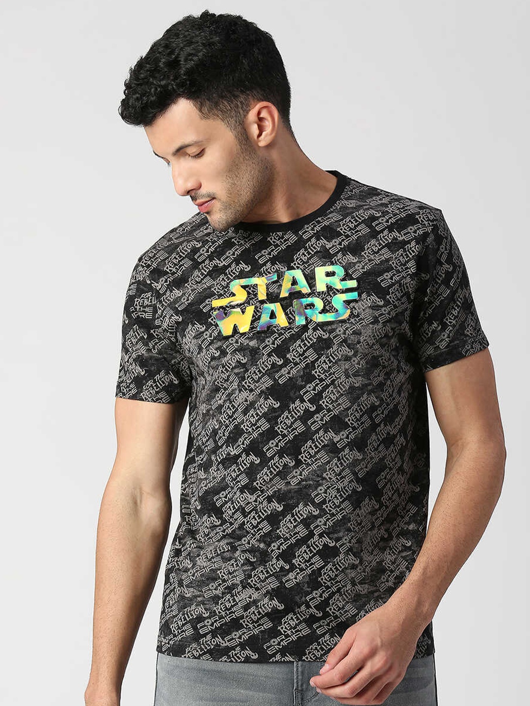 

Pepe Jeans Men Star Wars Printed Cotton T-shirt, Black