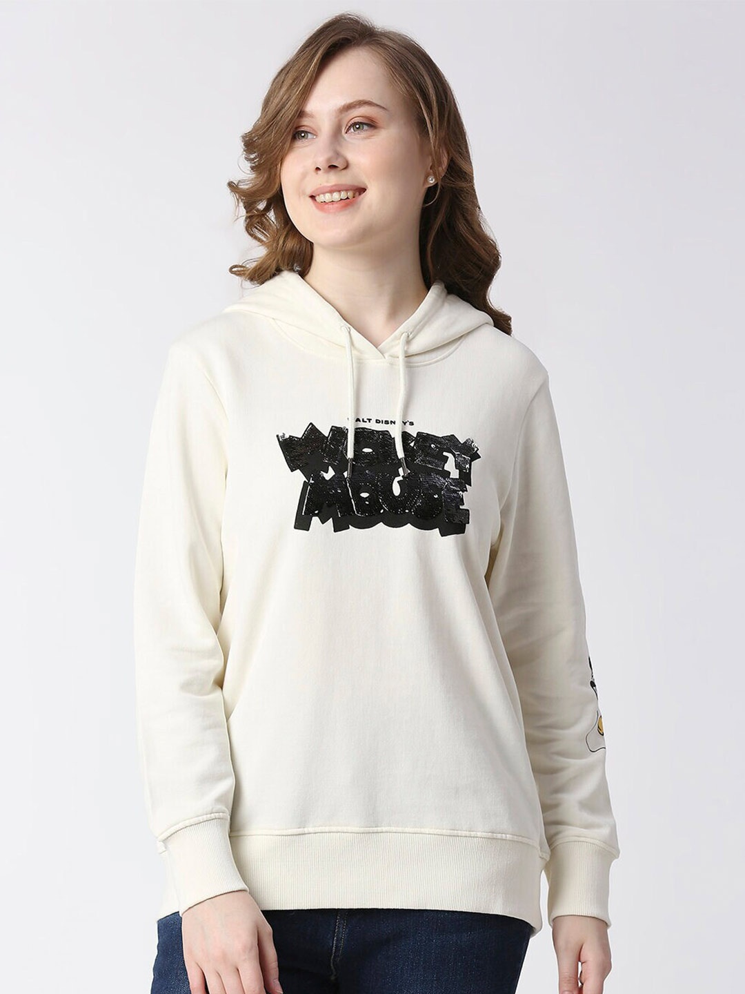

Pepe Jeans Women Printed Hooded Pullover Cotton Sweatshirt, White