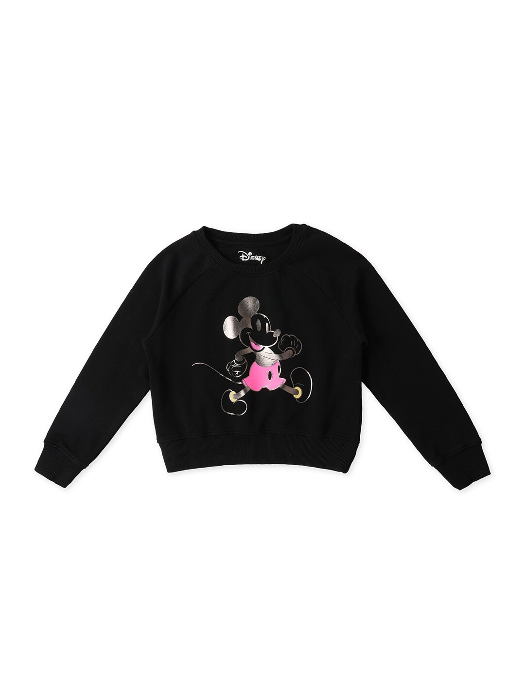 

Pepe Jeans Girls Mickey Mouse Printed Cotton Pullover Sweatshirt, Black