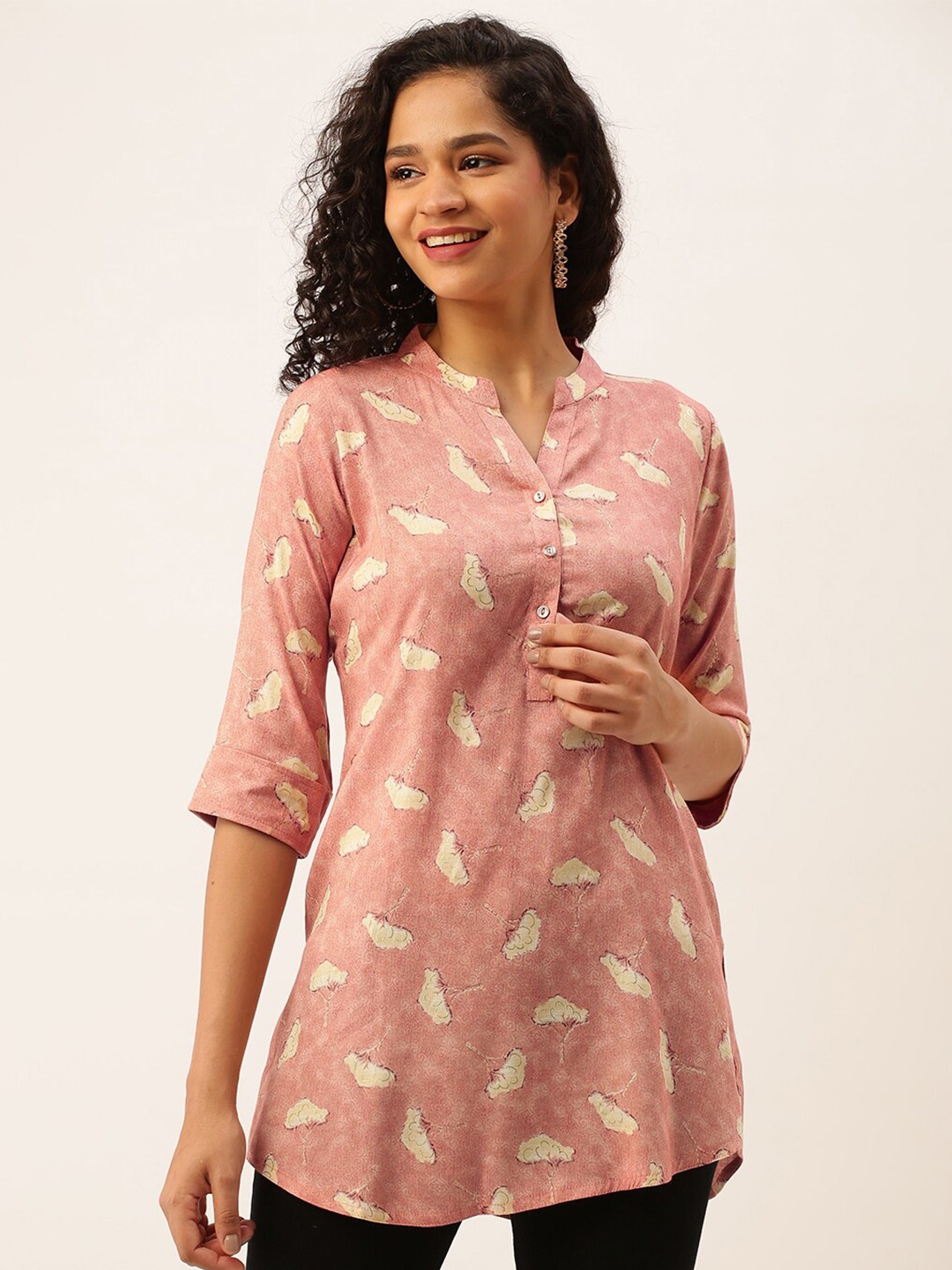 

ZOLA Floral Printed Kurti, Peach