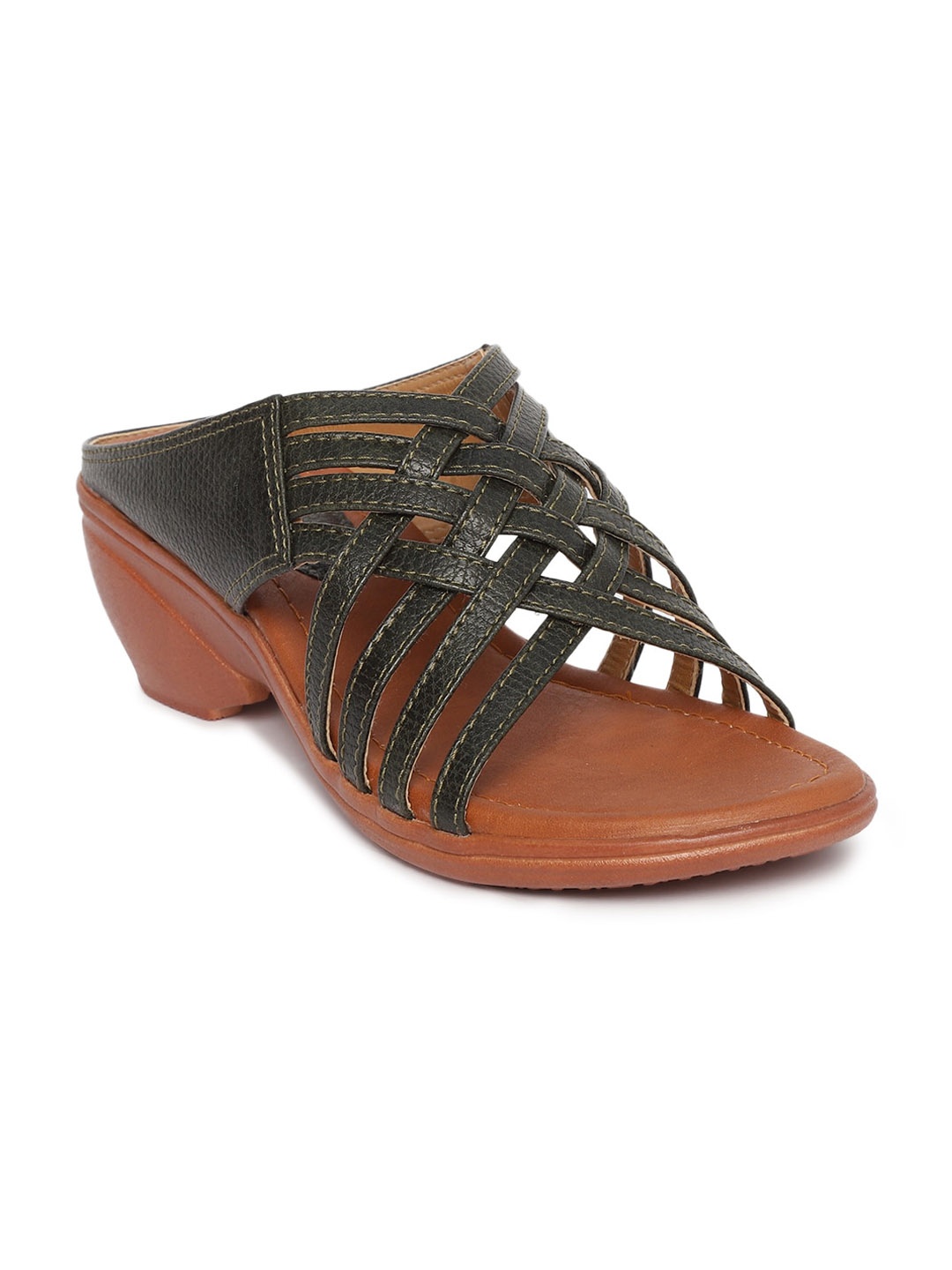 

EVERLY Open Back Block Heels, Green