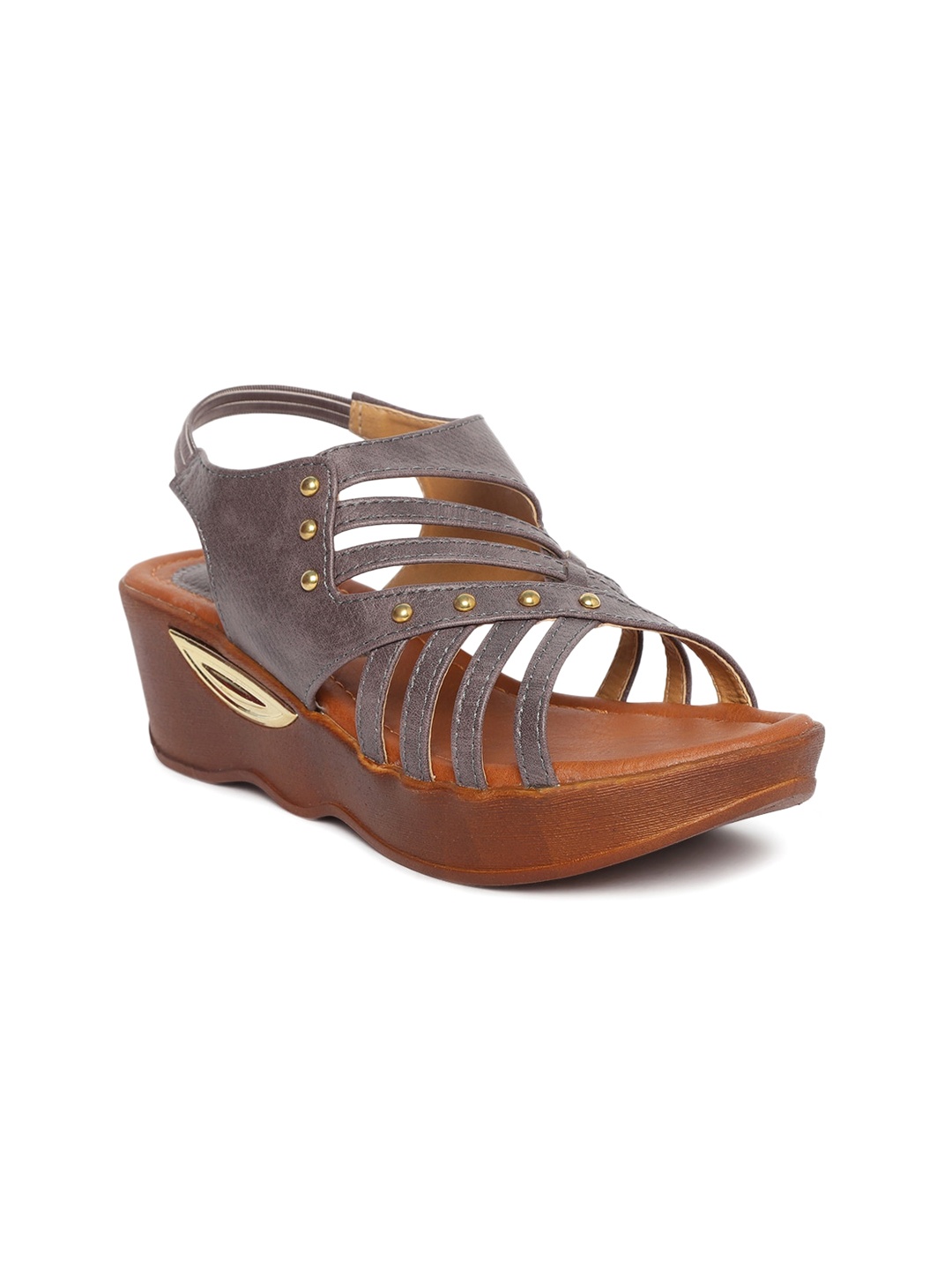 

EVERLY Open Back Wedge Heels, Grey