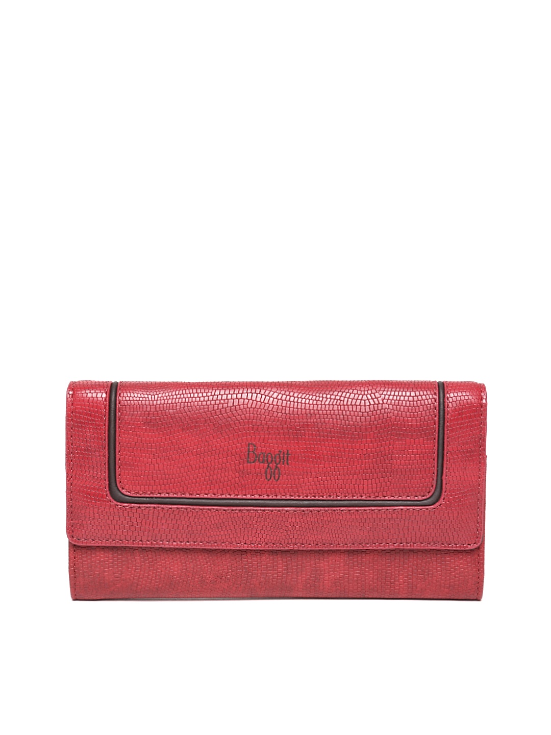 

Baggit Women Red Croc-Textured Two Fold Wallet