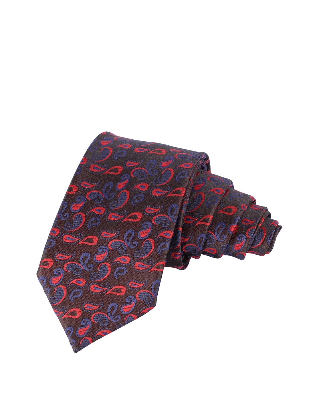 

Alvaro Castagnino Men Black & Red Woven Design Broad Tie