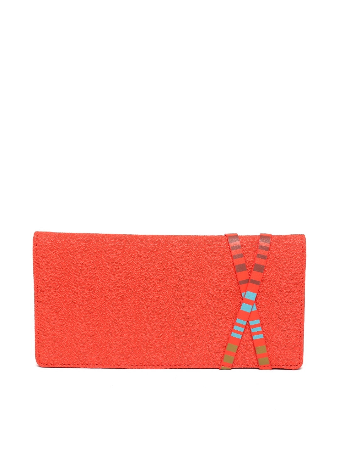 

Baggit Women Coral Red Textured Two Fold Wallet