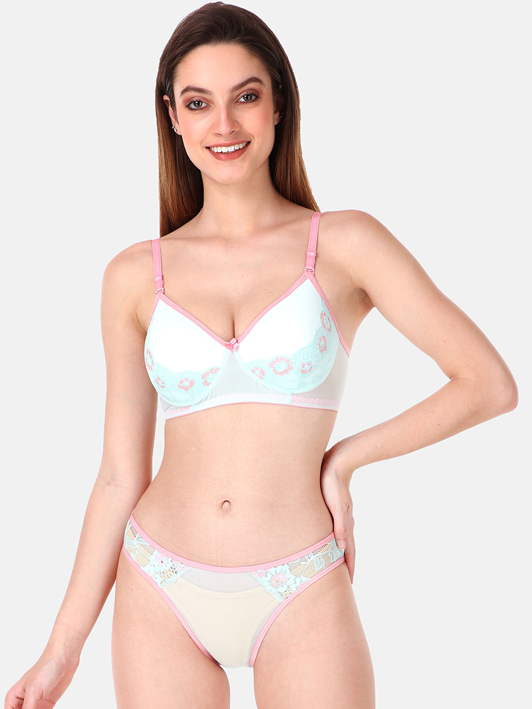 

LOTUSLEAF Lace Bikini Lingerie Set, Sea green