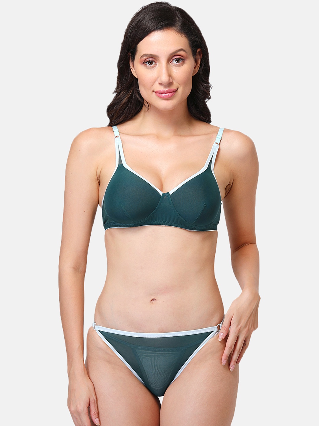 

LOTUSLEAF Powernet Bikini Lingerie Set, Green