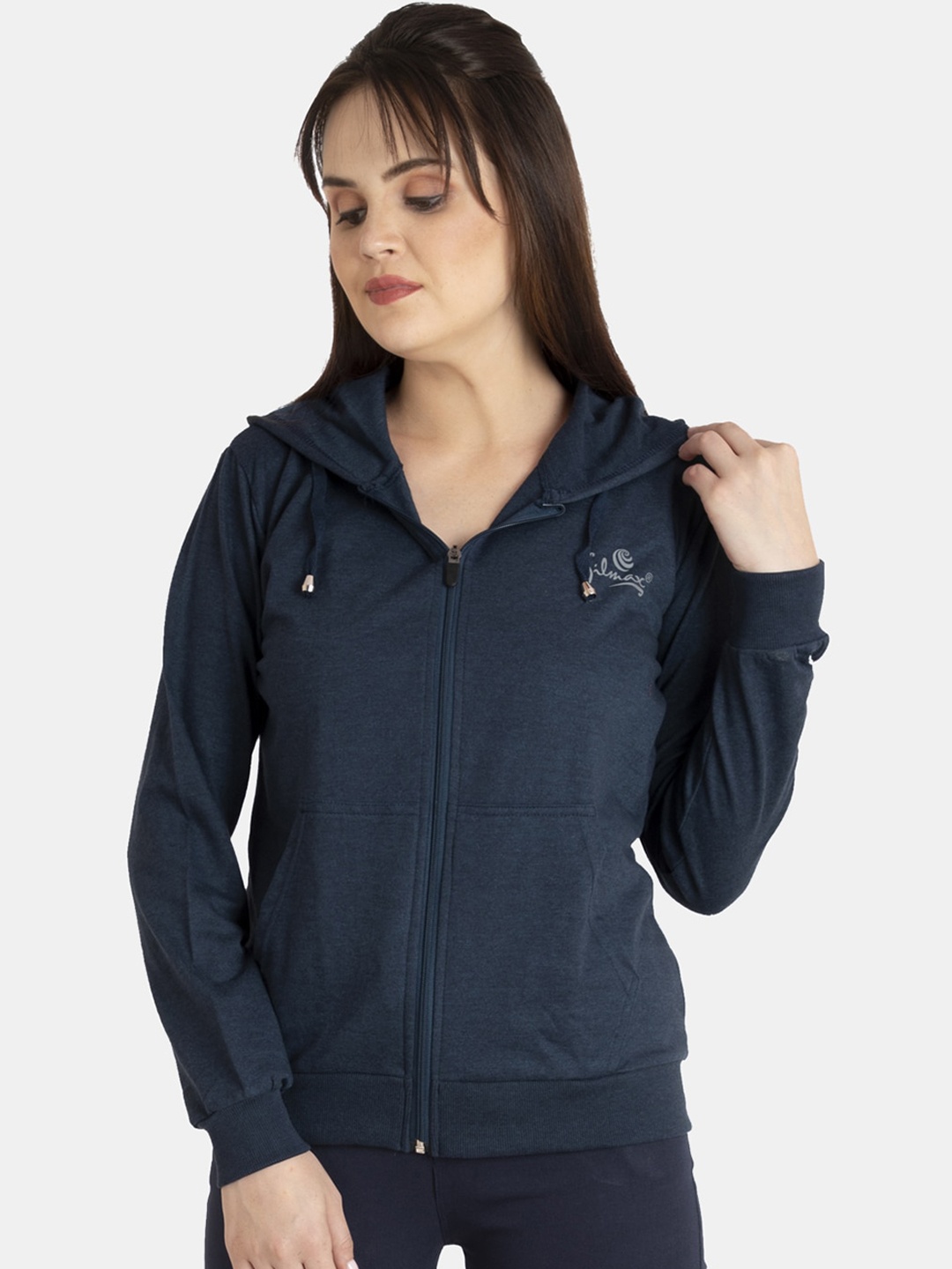 

FILMAX ORIGINALS Women Plus Size Pure Cotton Hooded Sweatshirt, Navy blue