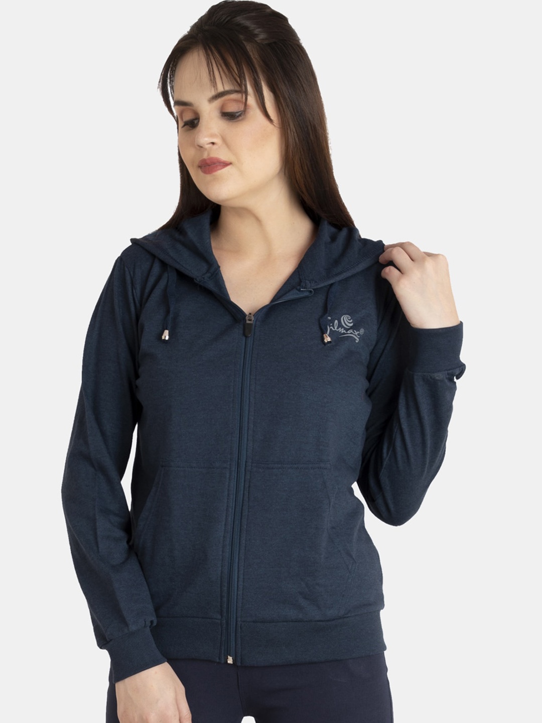 

FILMAX ORIGINALS Women Plus Size Pure Cotton Hooded Sweatshirt, Navy blue
