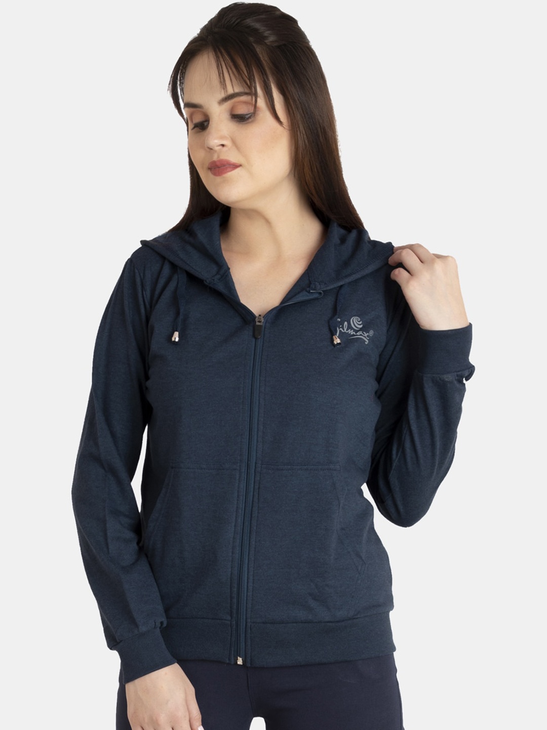 

FILMAX ORIGINALS Women Plus Size Pure Cotton Hooded Sweatshirt, Navy blue