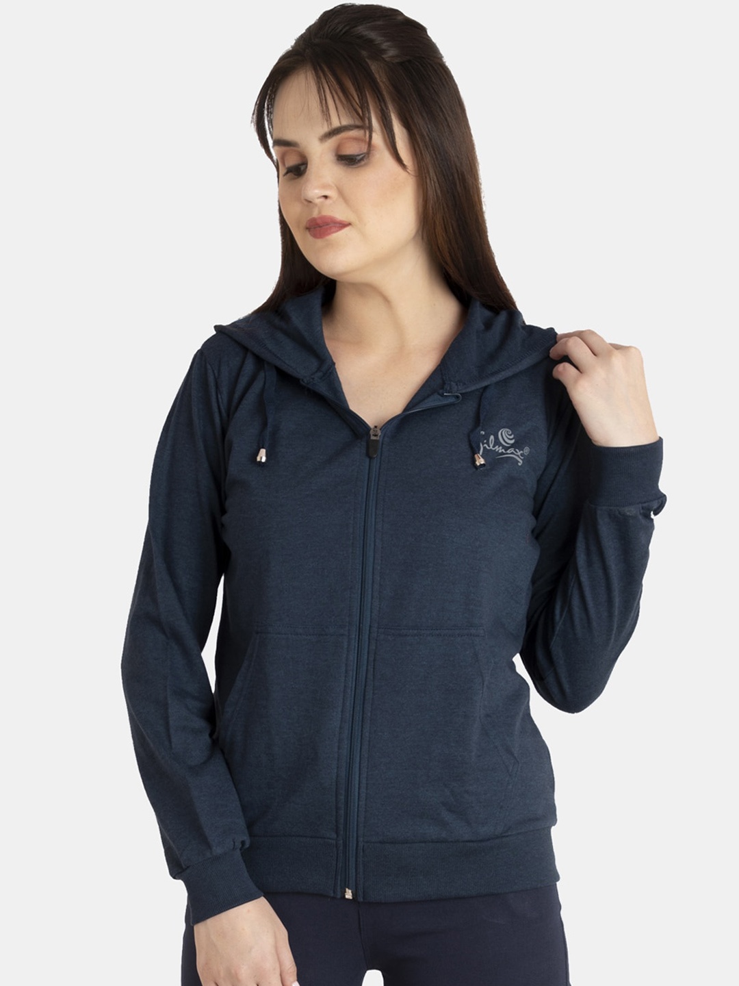 

FILMAX ORIGINALS Women Plus Size Pure Cotton Hooded Sweatshirt, Navy blue