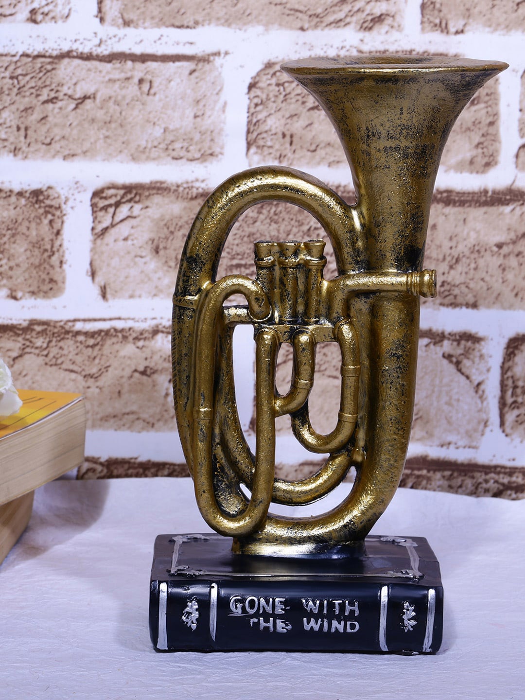 

A Vintage Affair- Home Decor Gold Vintage Trumpet Decor Accent Showpieces
