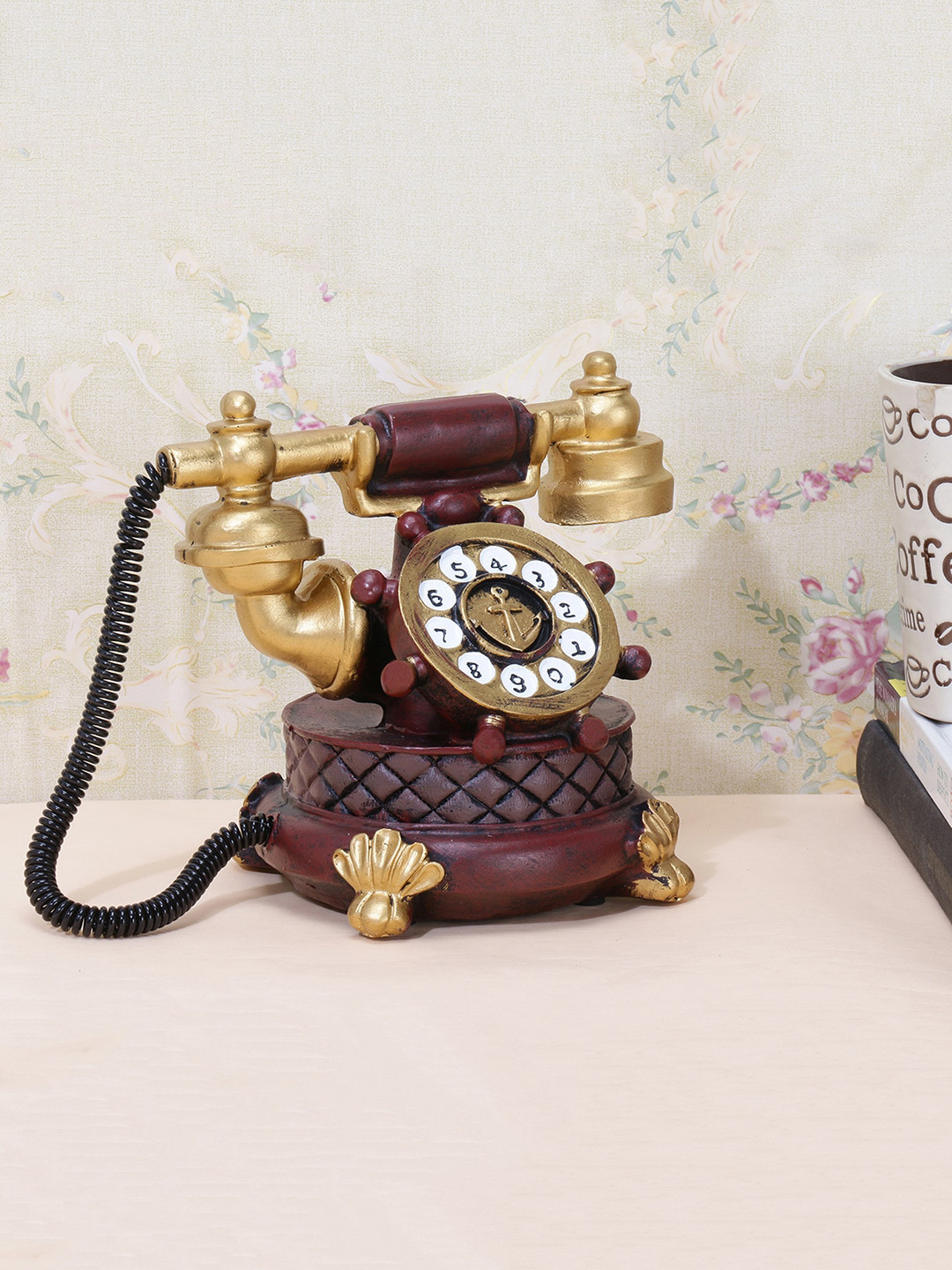 

A Vintage Affair- Home Decor Brown Vintage Telephone Decorative Accent Showpieces