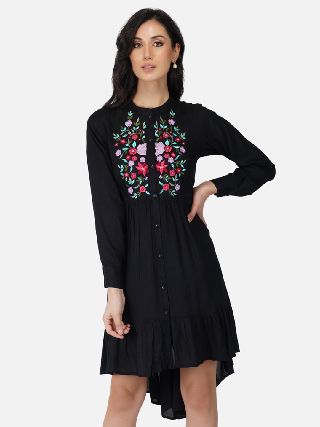 

METRO-FASHION Floral Printed Dress, Navy blue